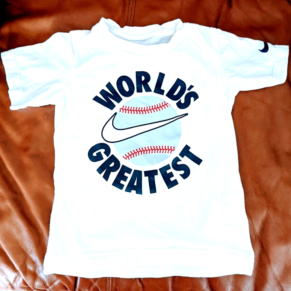 Boys White Nike Baseball Tshirt.